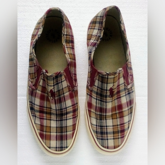 Ralph Lauren Polo Mansheim Canvas Slip On Sneakers Shoes Men's 11D Multicolor - Picture 1 of 14